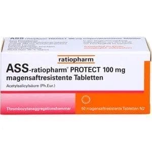 ASS-ratiopharm PROTECT, aspirin thins blood, prevent blood clots UK