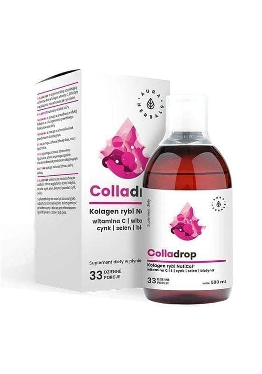 AURA HERBALS Colladrop Fish collagen NatiCol, vitamin C UK
