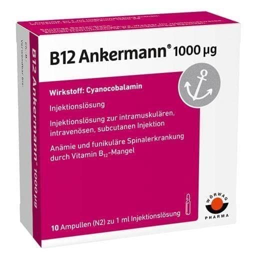 B12 ANKERMANN 1,000 µg cyanocobalamin ampoules UK