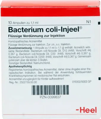BACTERIUM COLI Injeel ampoules UK