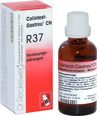 Belching, flatulence, constipation, COLINTEST-Gastreu CN R37 mixture UK