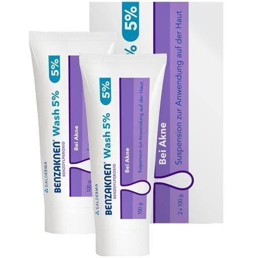 Benzoyl peroxide, BENZAKNEN Wash 5% suspension 2X100 g UK