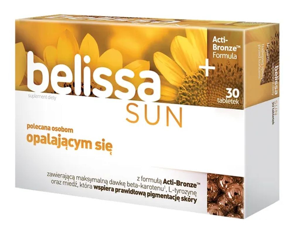 beta-carotene, L-tyrosine, and copper to support normal skin pigmentation, Belissa Sun 30 tablets