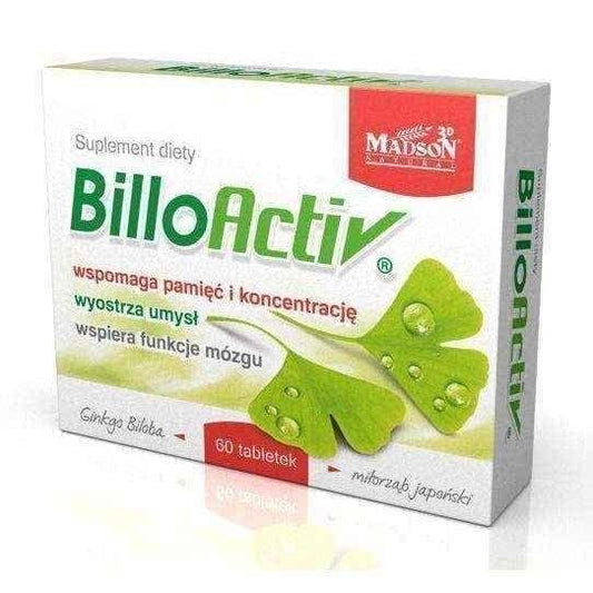 BilloActiv x 60 tablets, ginko biloba UK