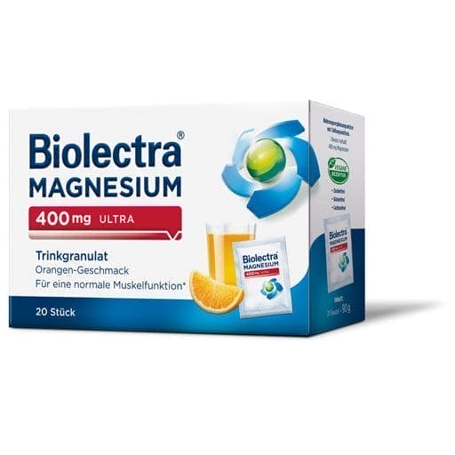BIOLECTRA, Magnesium, 400 mg ultra drinking granules Orange UK
