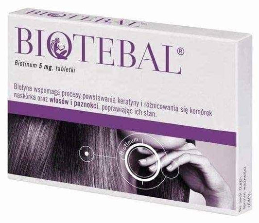Biotebal 5mg, biotin, excessive hair loss and nail brittleness UK
