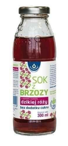 Birch juice with wild rose infusion without sugar 300ml UK