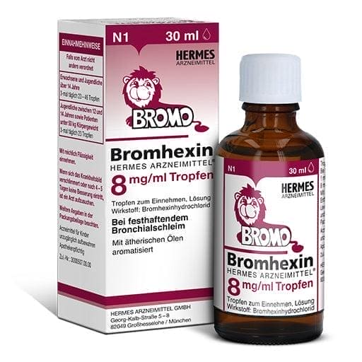 Bromhexine hydrochloride, Hermes Medicinal Products 8 mg, ml drops UK