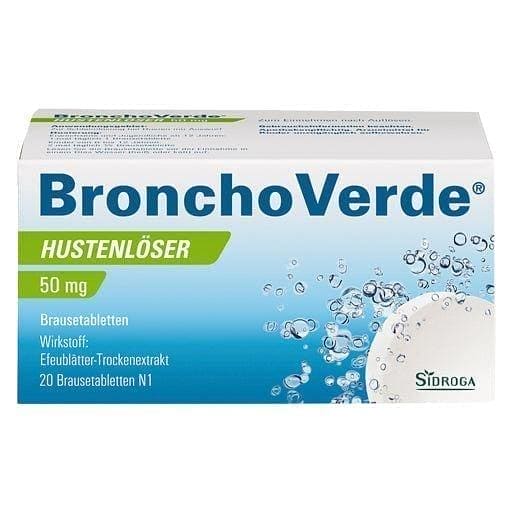 BRONCHOVERDE cough suppressant 50 mg effervescent tablets UK