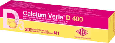 Calcium carbonate, cholecalciferol, vitamin D3, CALCIUM VERLA D 400 effervescent tablets UK