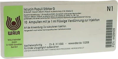 Cancer and inflammation, ISCUCIN populi strength G ampoules UK