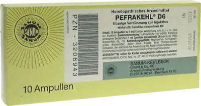 Candida parapsilosis, PEFRAKEHL ampoules D 6 UK