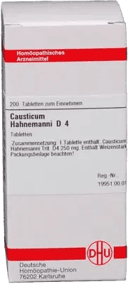 CAUSTICUM HAHNEMANNI, treating a burn, scald, muscle weakness UK