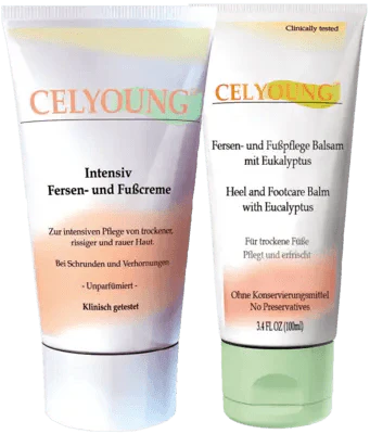 CELYOUNG intensive heel foot cream+balm 2x100ml UK