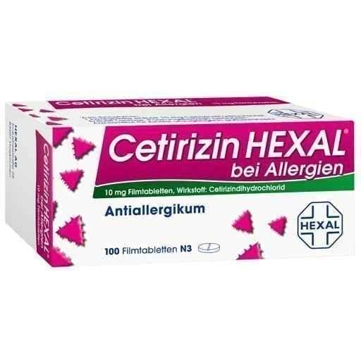 CETIRIZIN HEXAL film-coated tablets for allergies 100 pc UK