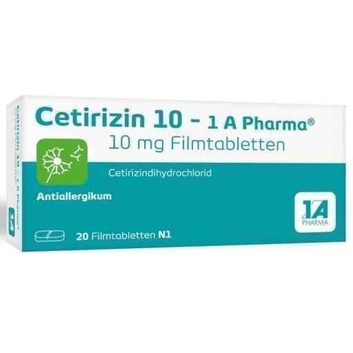 CETIRIZINE 10-1A Pharma film-coated tablets 20 pc cetirizine dihydrochloride UK