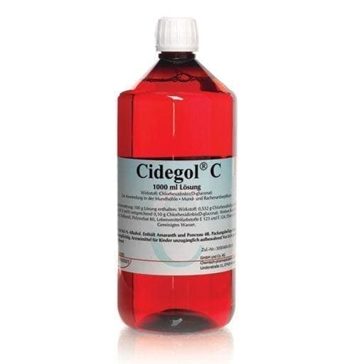 Chlorhexidine mouthwash, chlorhexidine gluconate, CIDEGOL C solution UK