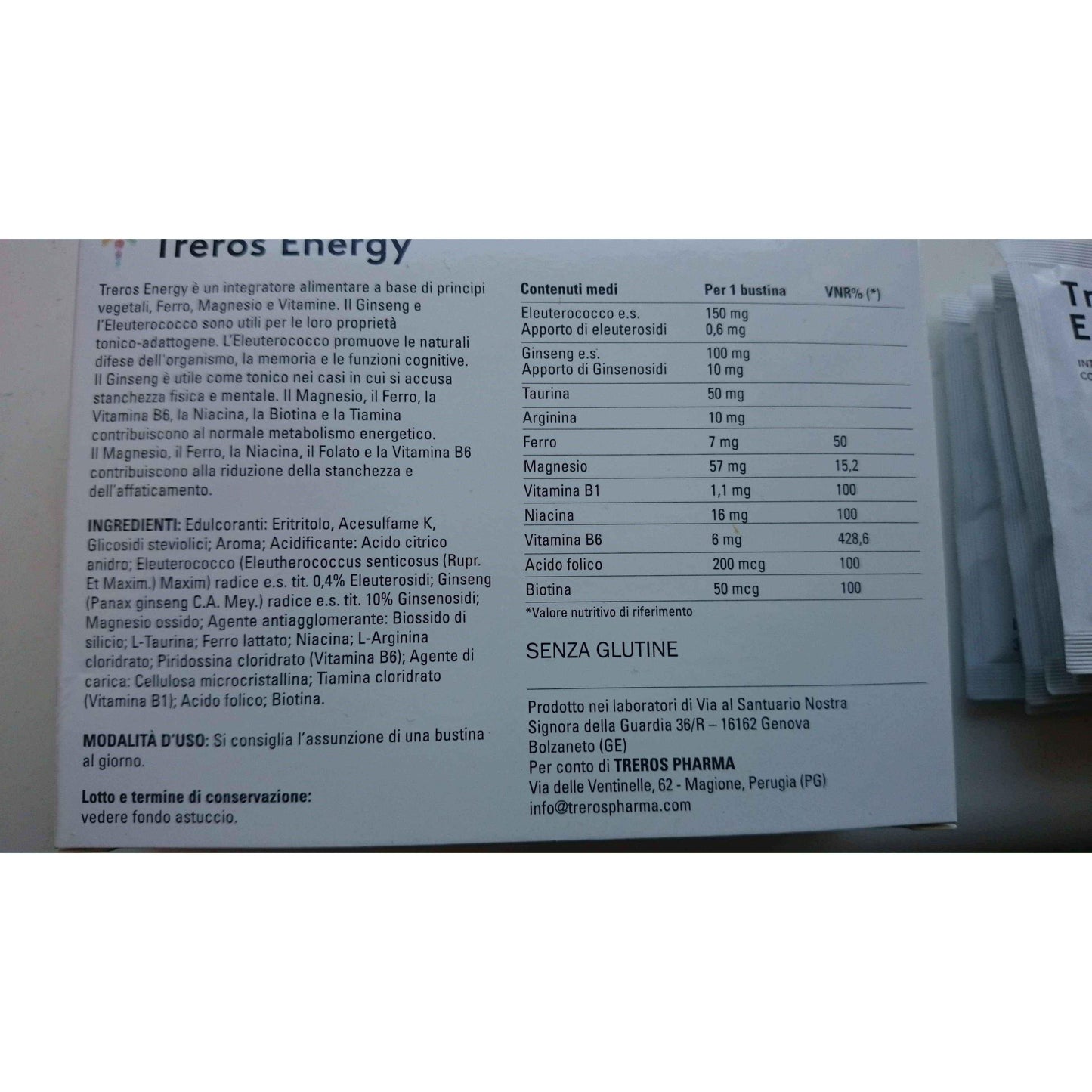 Chronic fatigue syndrome, TREROS ENERGY x 12 sachets, mental tiredness UK