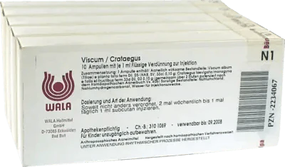 Chronic heart disease, pain with anxiety, treating high blood pressure, VISCUM CRATAEGUS ampoules UK