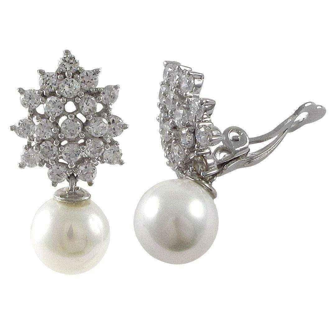 Clip on pearl drop earrings UK