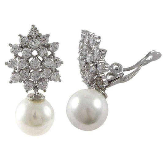 Clip on pearl drop earrings UK
