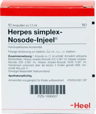 Cold Sore, Cold Sores, HERPES SIMPLEX Nosode Injeel ampoules UK