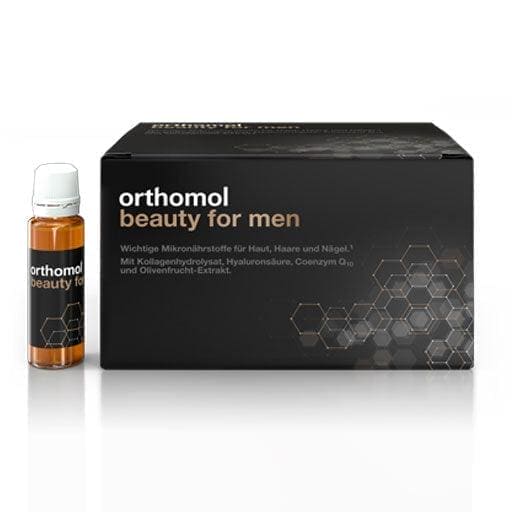 Collagen, hyaluronic acid, phytamine Q10, ORTHOMOL beauty for Men drinking ampoules UK
