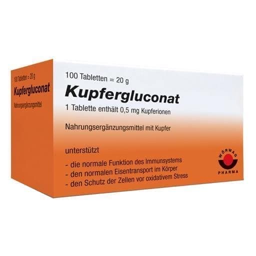 COPPER GLUCONATE tablets ELIVERA UK