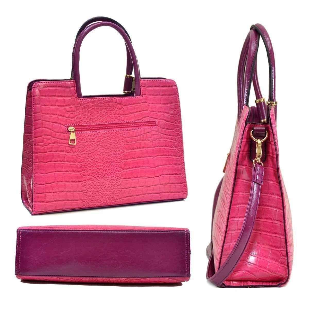 Crocodile shoulder bag | Fuchsia UK