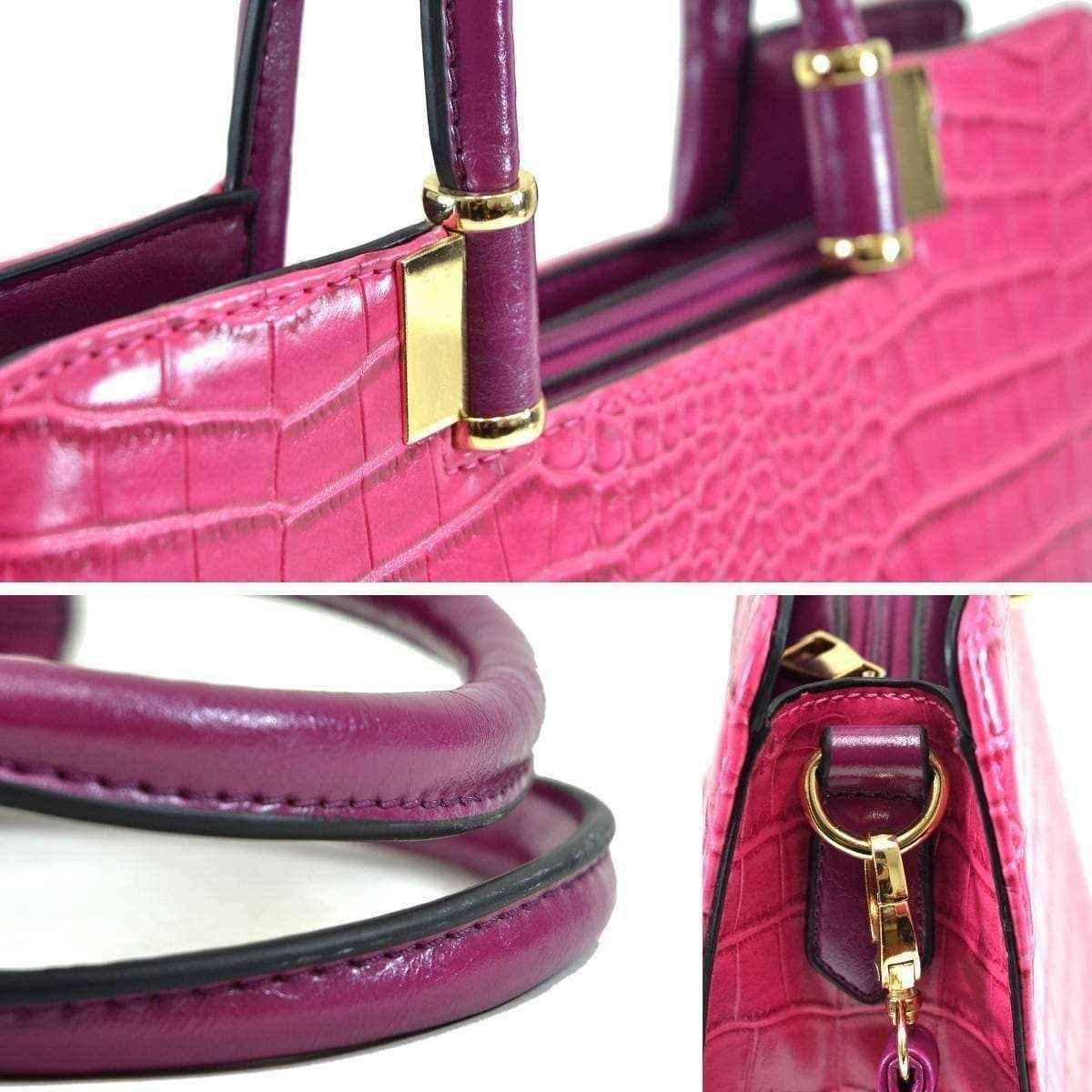 Crocodile shoulder bag | Fuchsia UK