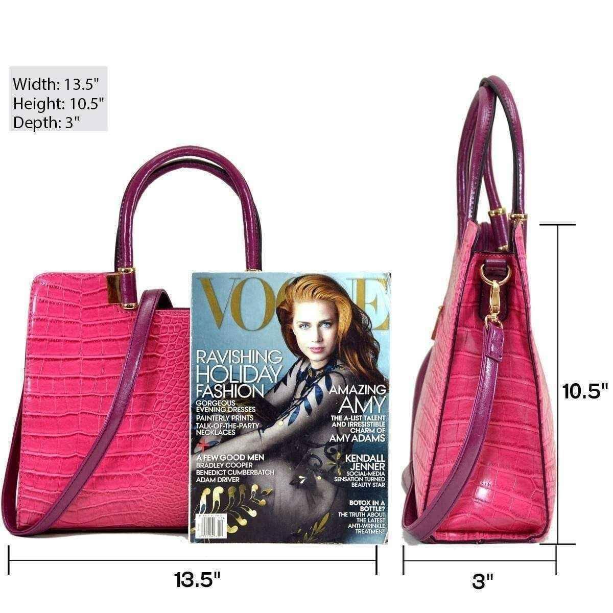 Crocodile shoulder bag | Fuchsia UK