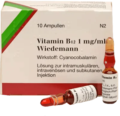 Cyanocobalamin, VITAMIN B12 WIEDEMANN 1 mg,ml injection solution ampoules UK
