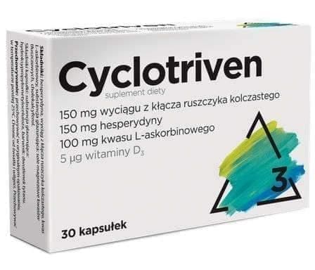 Cyclotriven, hesperidin, butcher's broom extract, vitamins: C, D UK