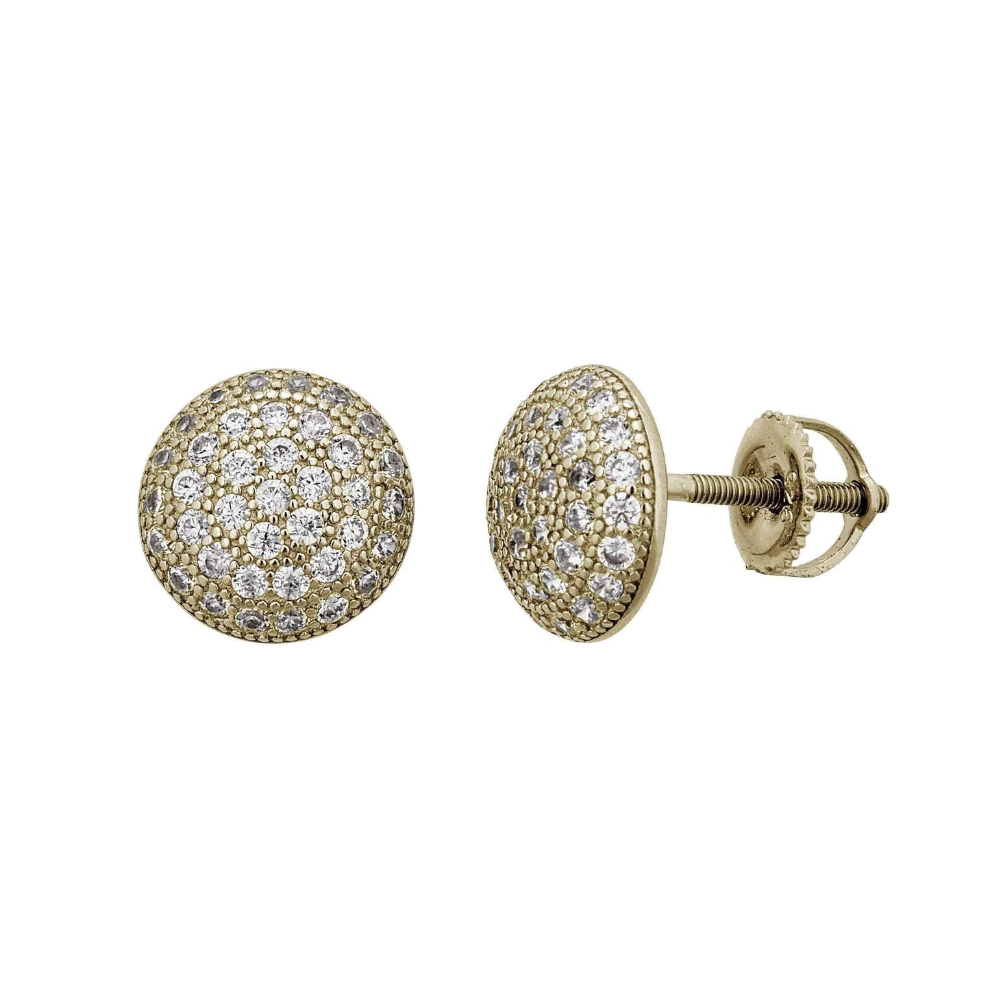 Decadence Sterling Silver Micropave Round Earrings UK