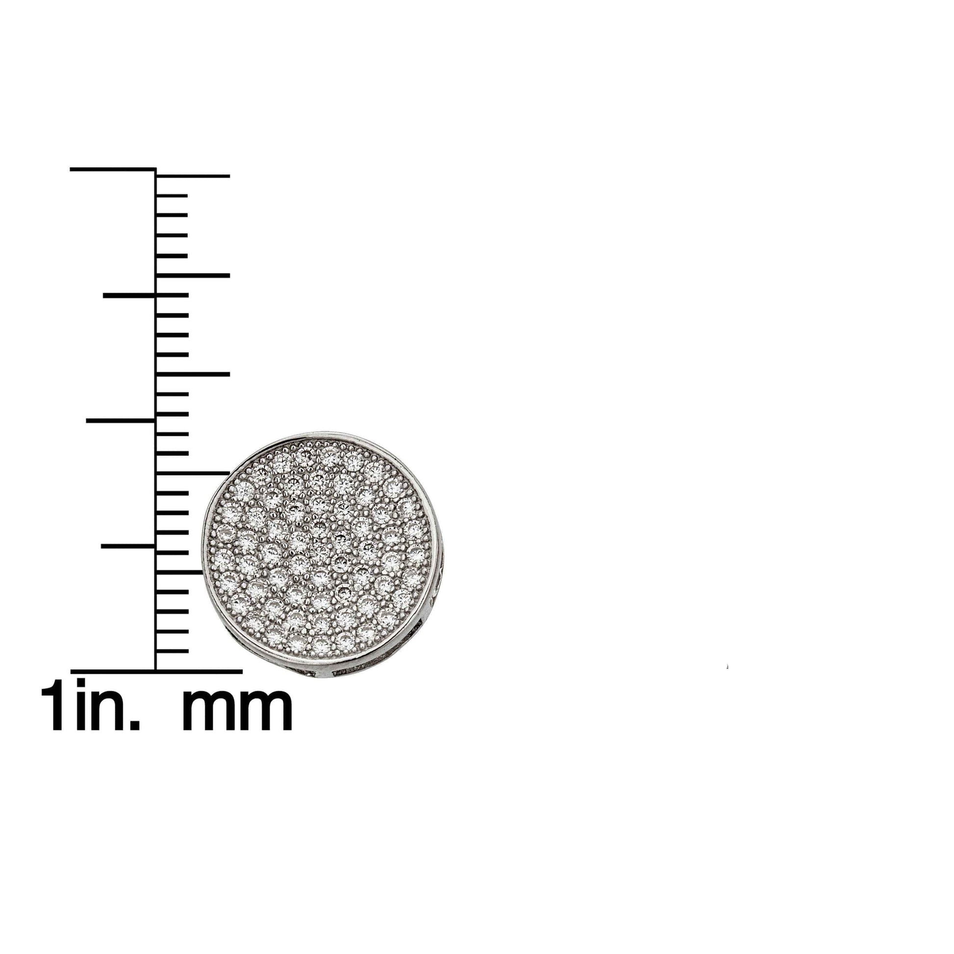 Decadence Sterling Silver Micropave Round Men's Stud Earrings UK