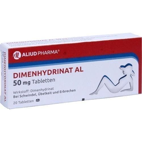 DIMENHYDRINATE AL, motion sickness, dizziness, nausea, vomiting UK