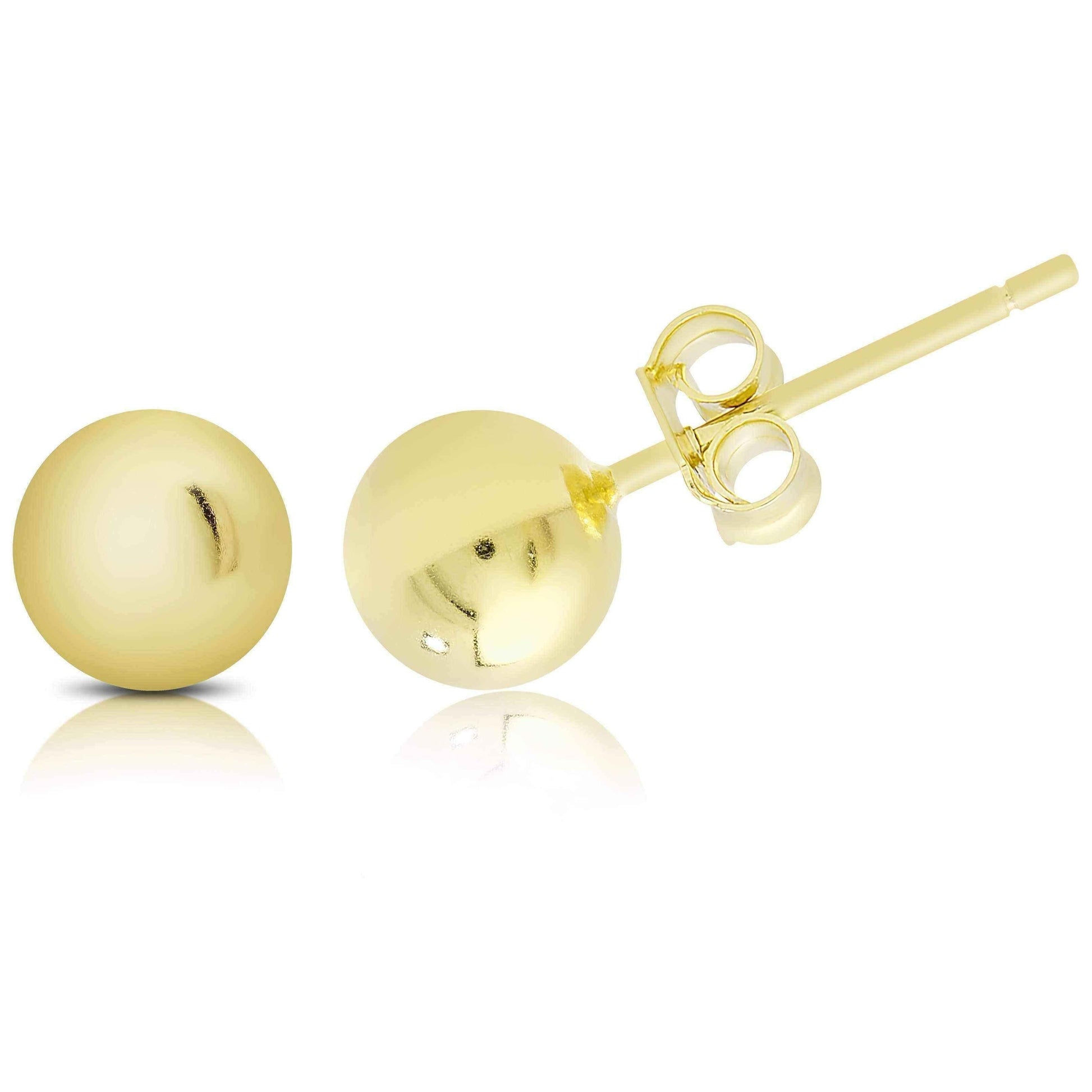 Dolce Giavonna Gold Over Silver and Sterling Silver 4 mm Ball Stud Earrings Set UK