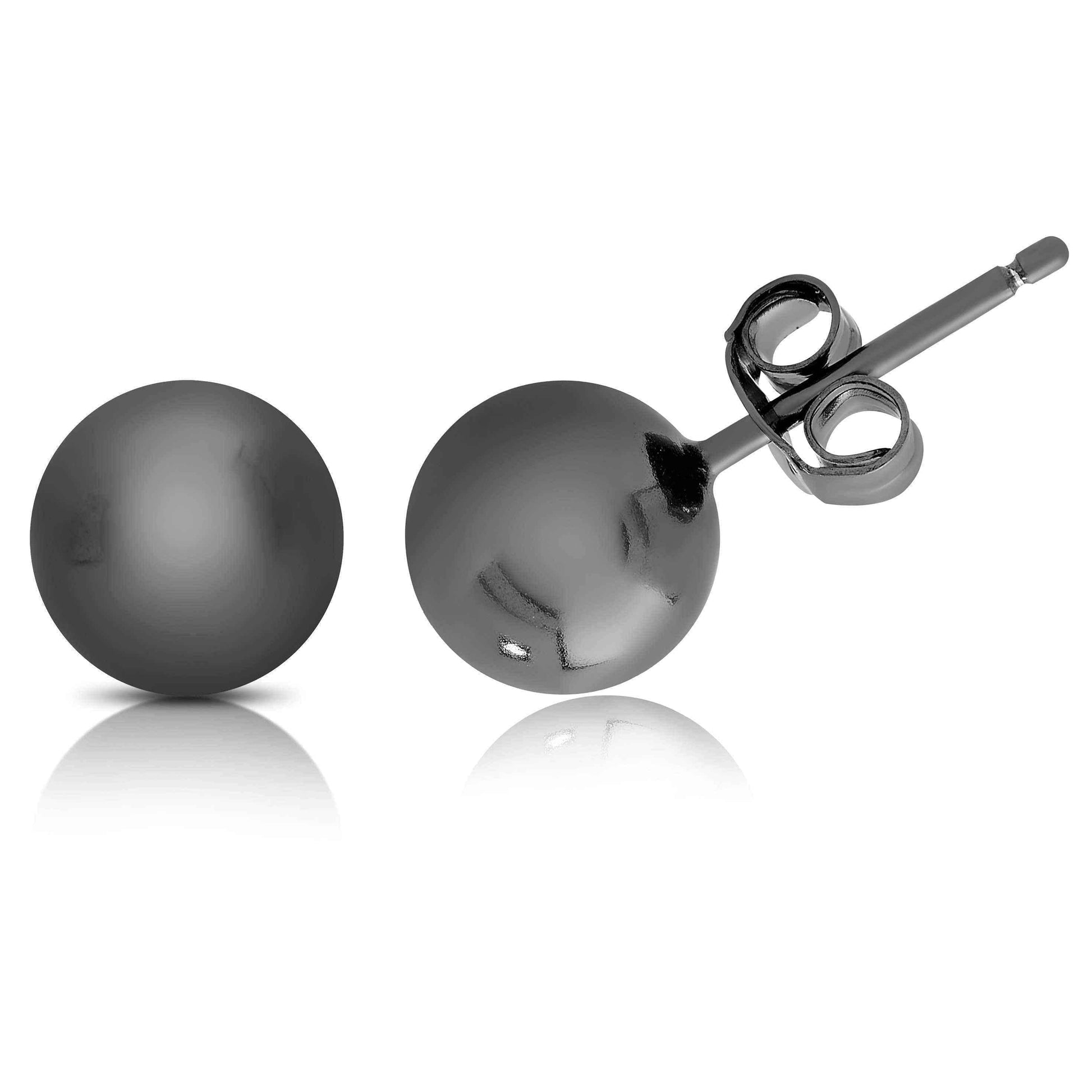 Dolce Giavonna Gold Over Silver and Sterling Silver 4 mm Ball Stud Earrings Set UK