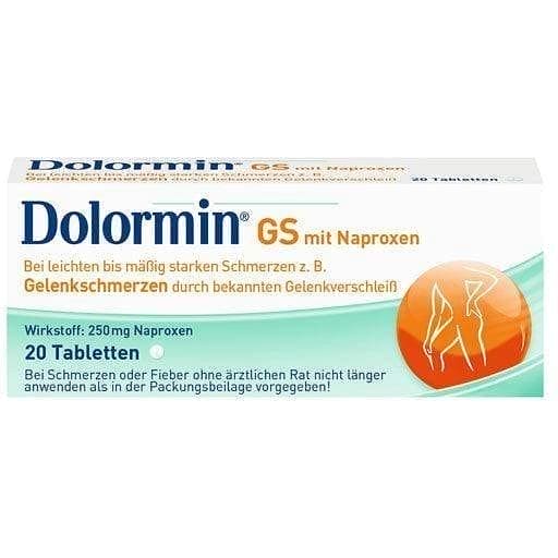 DOLORMIN GS with naproxen, pain arthrosis (joint wear and tear) UK