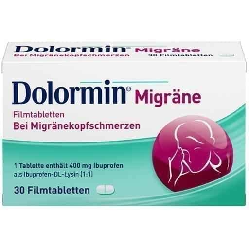 DOLORMIN migraine film-coated tablets 30 pc for migraine attacks UK