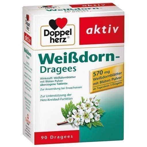 DOPPELHERZ Weißdorn DOUBLE HEART hawthorn coated tablets 90 pcs UK