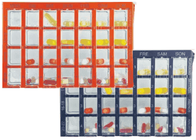 Dosette box, DOSETT S medicine cassette red UK