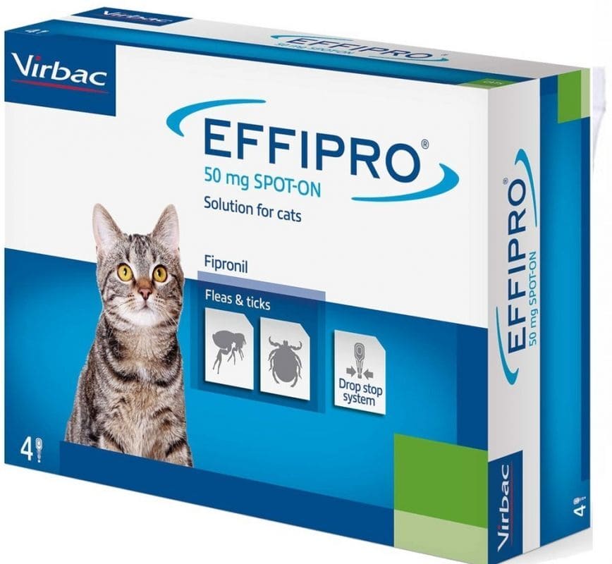 Drops for cats against fleas, Effipro 4 x 50 mg Spot-on UK