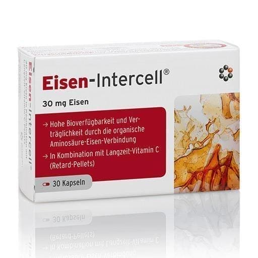 EISEN-INTERCELL capsules 30 pc iron + long-term vitamin C UK