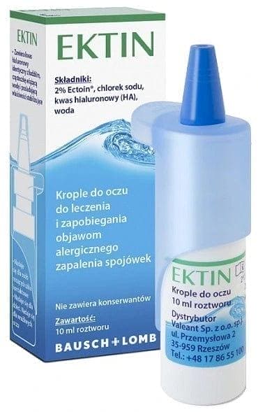 Ektin eye drops, hyaluronic acid, seasonal and perennial allergic conjunctivitis UK