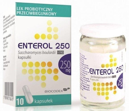 Enterol x 10 capsules, enterol 250 mg, cncm i-745 UK