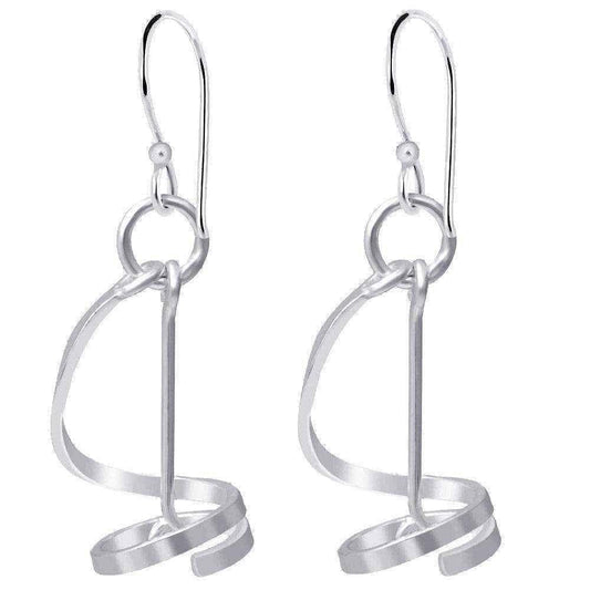 Essence Jewelry Handmade Sterling Silver Pirouette Drop Swirl/Stately Earrings UK