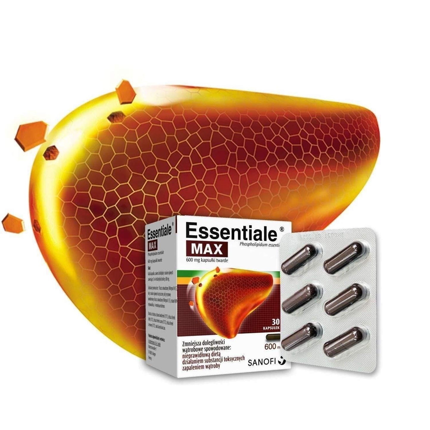 ESSENTIALE MAX 600mg N30 caps. Fatty Liver Detox Regeneration Diseases Treatment SANOFI UK