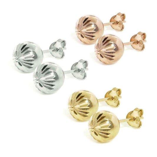 Eternally Haute Sterling Silver Knife Cut 8-mm Stud Earrings UK