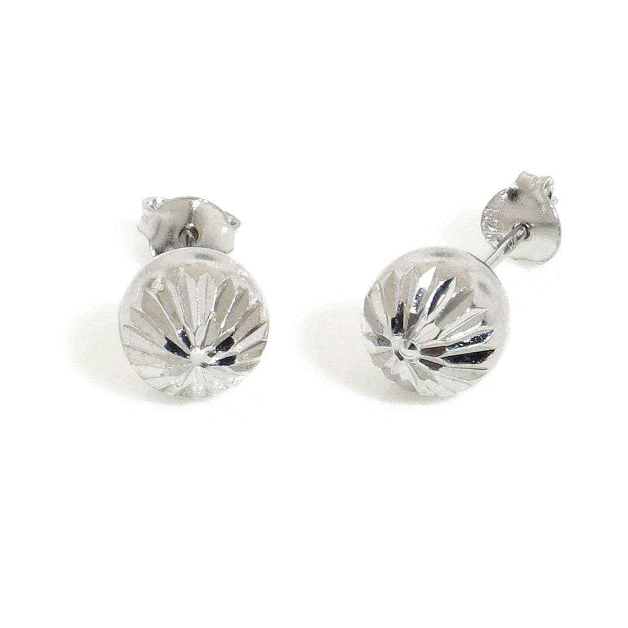 Eternally Haute Sterling Silver Knife Cut 8-mm Stud Earrings UK